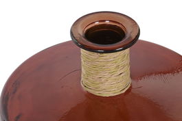 DKD Home Decor Jarrón Alpino Db738 Terracota Natural Cristal Reciclado Enea 35 x 45 x 35 cm