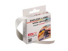 Colop Cinta Adhesiva Polipropileno Blanco Brillo para Impresora E-Mark 14 mm x 8 m