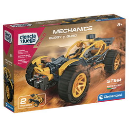 Clementoni Juego Científico Mechanics Buggy y Quad +8 Años Fabricado en Italia con Más de 90 Piezas para Construir 2 Modelos Diferentes