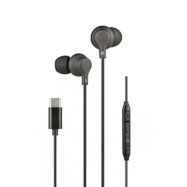 Daewoo DW2015 - Auriculares Intrauditivos In-Ear con Micrófono, USB Tipo-C, Control Remoto de Volumen, Color Negro