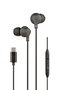 Daewoo Auricular In-Ear con Microfono, Cable USB Tipo C Negro, Control de Volumen, Compatible con iOS y Android
