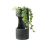 Lumineo Fuente Cilíndrica de Agua IP44 Interior/Exterior Ø16 x 35 cm con Macetero y Apagado Automático, Volumen Ajustable, Colores Surtidos