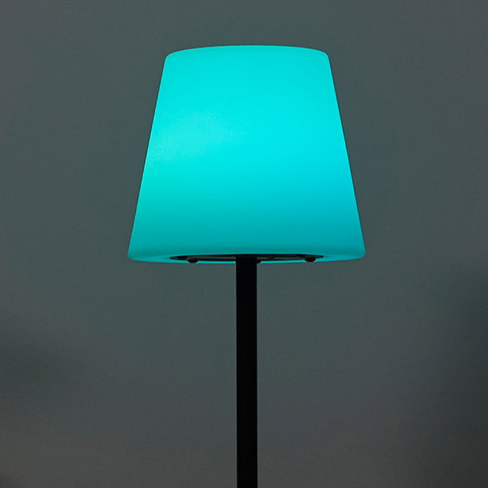 Home Deco Factory Lámpara Solar Multicolor para Exterior con Captador de Luz, Pie de Hierro y Pantalla de Polietileno, Altura 120cm