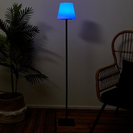 Home Deco Factory Lámpara Solar Multicolor para Exterior con Captador de Luz, Pie de Hierro y Pantalla de Polietileno, Altura 120cm