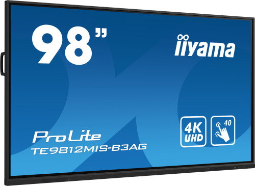 Iiyama Monitor Interactivo Táctil TE9812MIS-B3AG 98" 4K UHD IPS, Pantalla Táctil con Android 11, Funcionamiento 24/7, 8GB RAM, 64GB ROM, Wi-Fi, HDMI, USB-C