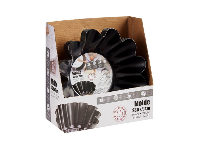 Kinvara Molde Flanera Metal Antiadherente Gris Oscuro con Hebilla 24 cm x 12 cm x 23 cm 1.5L (Set de 24)