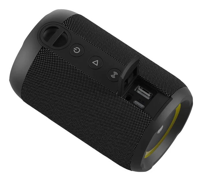 NGS ROLLER FURIA 2 TINY Altavoz Portátil Bluetooth 10W, IPX7 Impermeable, Luces RGB, USB-C, 7h Batería, Negro