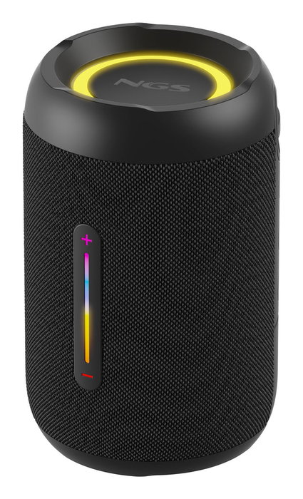 NGS ROLLER FURIA 2 TINY Altavoz Portátil Bluetooth 10W, IPX7 Impermeable, Luces RGB, USB-C, 7h Batería, Negro