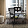 PIQUERAS Y CRESPO Silla de oficina Zulema con mecanismo Sincro, color Turquesa y Blanco