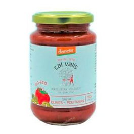 CAL VALLS Salsa de Tomate con Olivas Verdes 350 g - Certificación Demeter