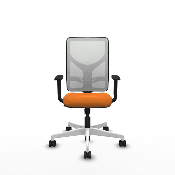 PIQUERAS Y CRESPO Silla de oficina Motilla con mecanismo Sincro, Naranja y Blanco