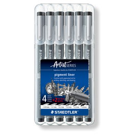 STAEDTLER pigment liner schwarz 6ST Box