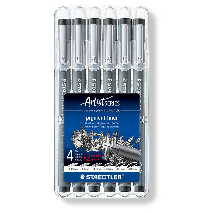 STAEDTLER pigment liner schwarz 6ST Box STAEDTLER pigment liner schwarz 6ST Box