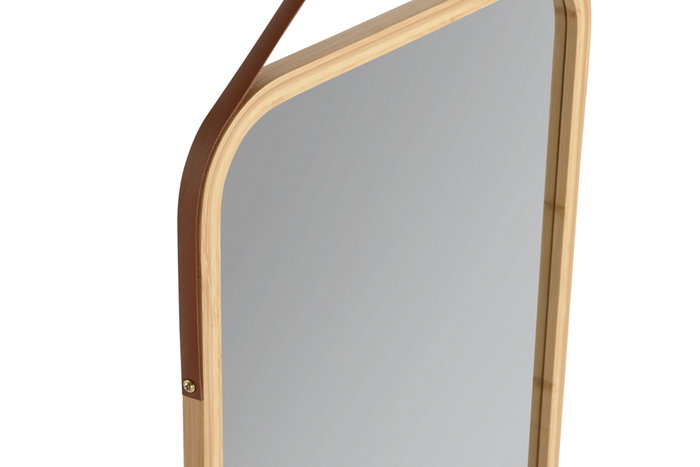 DKD Home Decor Espejo de Bambú y Cristal Natural 35x45 cm