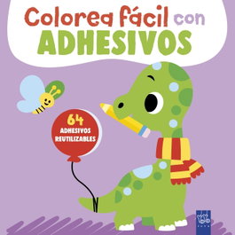 YOYO, Colorea fácil con adhesivos. Dinosaurio - YOYO