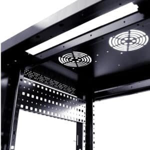 Phasak PHO 2009D Armario Rack Mural Desmontado, Negro, 9U, 19" (530x400x358 mm), con Puerta de Cristal Templado y Cerradura