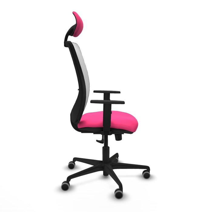 PIQUERAS Y CRESPO Silla de oficina Zulema Rosa y Blanca con mecanismo Sincro PIQUERAS Y CRESPO Silla de oficina Zulema Rosa y Blanca con mecanismo Sincro