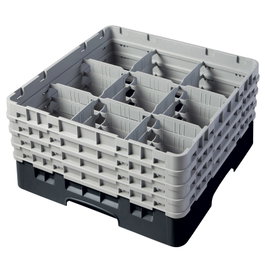 CAMBRO Cesta de lavado 9 comp. 4 alturas Verde Sherwood