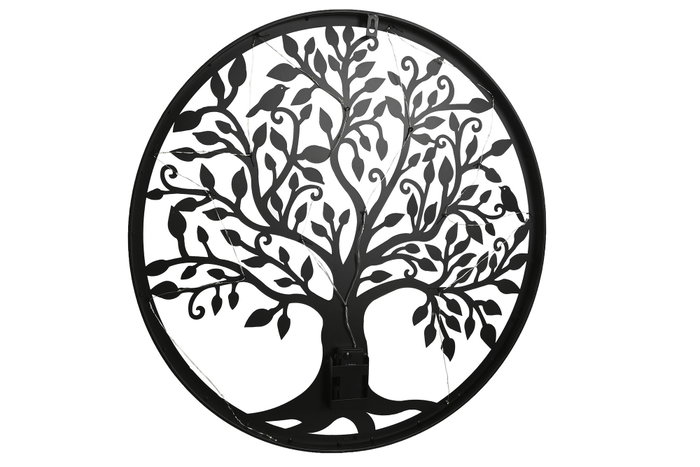 DKD Home Decor Decoración de Pared LED Metal Árbol Negro 60x60 cm DKD Home Decor Decoración de Pared LED Metal Árbol Negro 60x60 cm