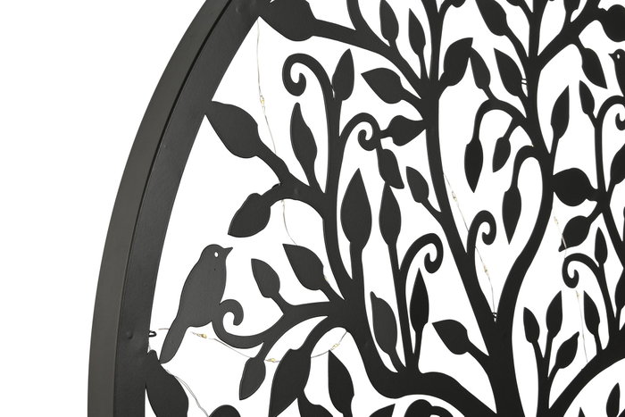 DKD Home Decor Decoración de Pared LED Metal Árbol Negro 60x60 cm DKD Home Decor Decoración de Pared LED Metal Árbol Negro 60x60 cm