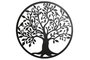 DKD Home Decor Decoración de Pared LED Metal Árbol Negro 60x60 cm