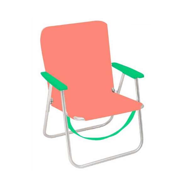 JugaToys Silla de playa de aluminio coral con asas