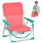JugaToys Silla de playa de aluminio coral con asas