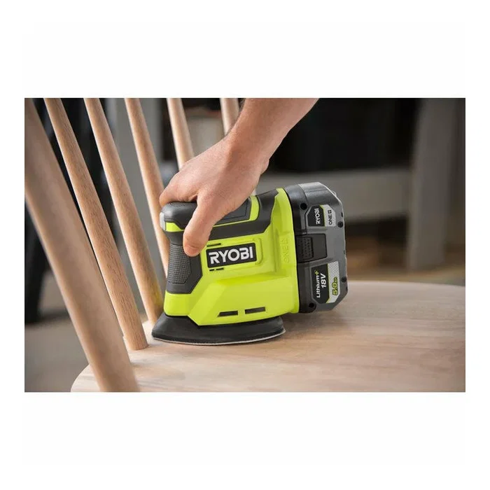 Ryobi RPS18-0 Lijadora Triangular a Batería 18V ONE+, Orbital 1.8mm 22000 OPM, Compacta para Esquinas - Incluye 6 Lijas y Adaptador de Polvo (Sin Batería)
