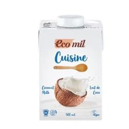 ALMOND Ecomil Cuisine Coco Leche de Coco para Cocinar Bio 500 ml - Vegano, Sin Gluten