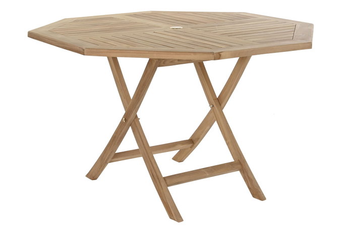DKD Home Decor Set de Comedor de Teca con Mesa y 4 Sillas Plegables