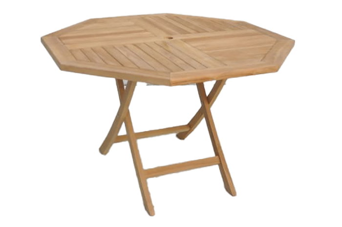 DKD Home Decor Set de Comedor de Teca con Mesa y 4 Sillas Plegables
