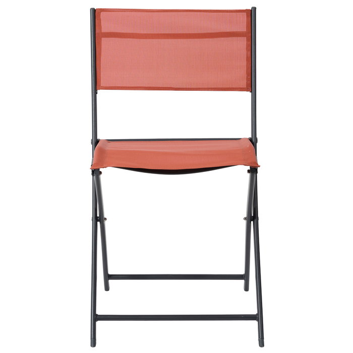 Home Deco Factory Silla Plegable Elba Terracota - Silla de Exterior con Estructura Metal y Asiento PP, Capacidad 110 kg