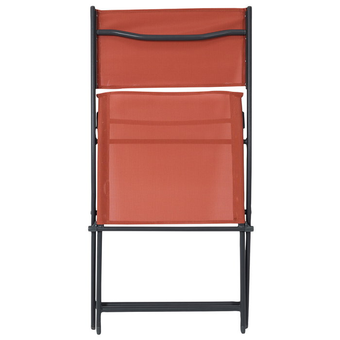 Home Deco Factory Silla Plegable Elba Terracota - Silla de Exterior con Estructura Metal y Asiento PP, Capacidad 110 kg