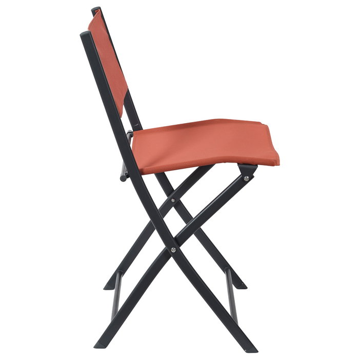 Home Deco Factory Silla Plegable Elba Terracota - Silla de Exterior con Estructura Metal y Asiento PP, Capacidad 110 kg