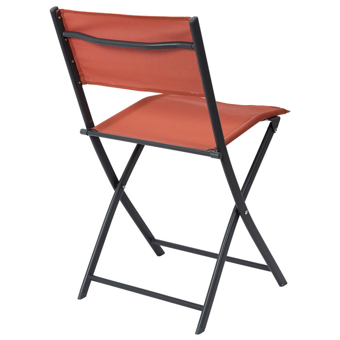 Home Deco Factory Silla Plegable Elba Terracota - Silla de Exterior con Estructura Metal y Asiento PP, Capacidad 110 kg
