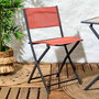 Home Deco Factory Silla Plegable Elba Terracota - Silla de Exterior con Estructura Metal y Asiento PP, Capacidad 110 kg