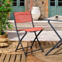 Home Deco Factory Silla Plegable Elba Terracota - Silla de Exterior con Estructura Metal y Asiento PP, Capacidad 110 kg