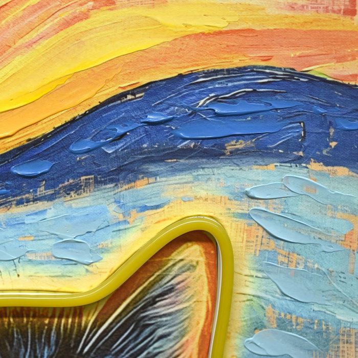 DKD Home Decor Cuadro Moderno Lienzo Gato Perro con LED Multicolor 3.7 x 73 x 53 cm (2 Unidades)