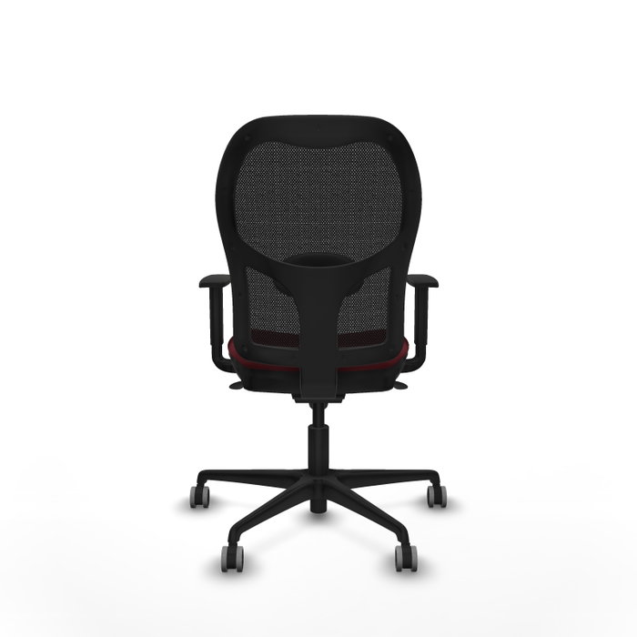 PIQUERAS Y CRESPO Silla de oficina Jorquera con mecanismo Sincro, Similpiel Granate y Malla Negra PIQUERAS Y CRESPO Silla de oficina Jorquera con mecanismo Sincro, Similpiel Granate y Malla Negra