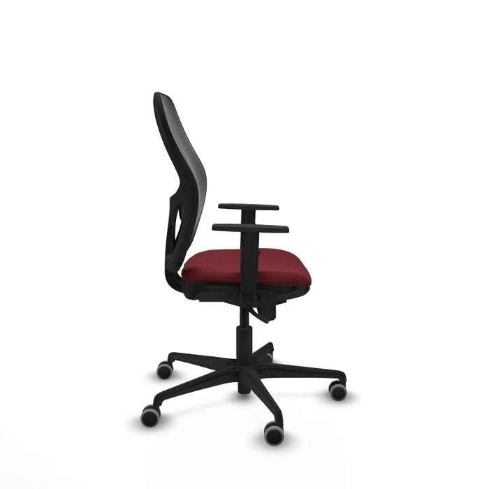 PIQUERAS Y CRESPO Silla de oficina Jorquera con mecanismo Sincro, Similpiel Granate y Malla Negra PIQUERAS Y CRESPO Silla de oficina Jorquera con mecanismo Sincro, Similpiel Granate y Malla Negra