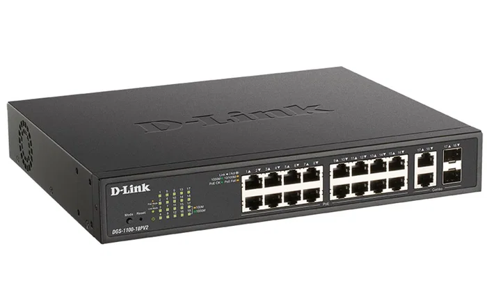 D-Link DGS-1100-18PV2 Switch 18 puertos PoE+ Gigabit Smart Managed D-Link DGS-1100-18PV2 Switch 18 puertos PoE+ Gigabit Smart Managed