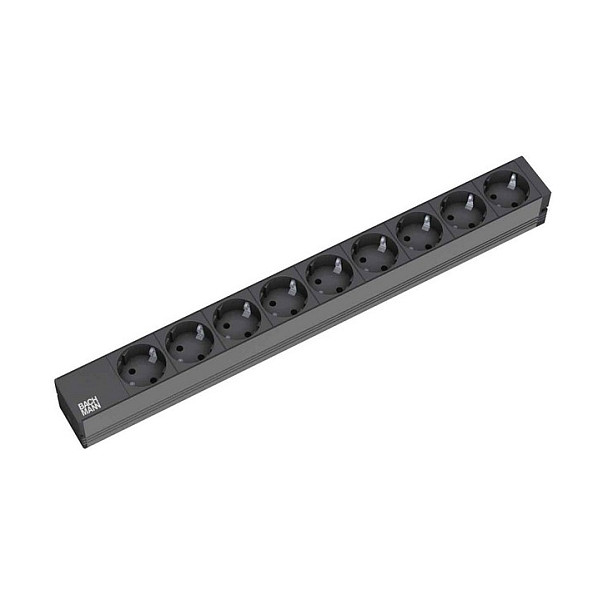 Bachmann Regleta de 9 salidas Schuko 19 pulgadas 2m Negro Bachmann Regleta de 9 salidas Schuko 19 pulgadas 2m Negro