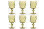 DKD Home Decor Set de 6 Copas de Cristal de 310 ml Relieve Verde