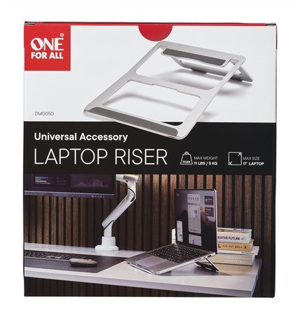 One For All DM0050 Elevador de Laptop Universal Plegable y Portátil con Silicona Antideslizante y Refrigeración