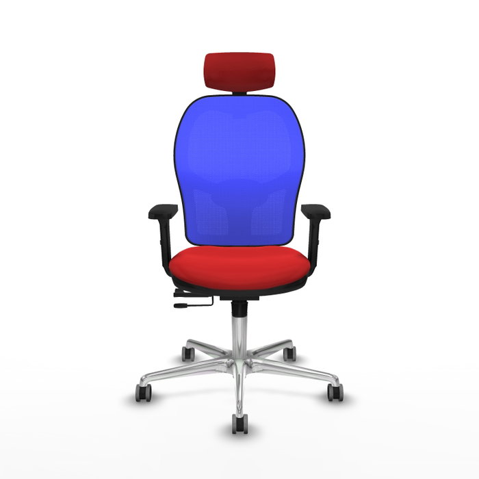 PIQUERAS Y CRESPO Silla de oficina Jorquera con mecanismo Sincro/Traslack Rojo y Azul