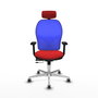 PIQUERAS Y CRESPO Silla de oficina Jorquera con mecanismo Sincro/Traslack Rojo y Azul