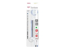 Tombow Portagomas Mono Zero Punta 2,3 mm Redonda + Recambio Cuerpo Blanco-Azul-Negro Blister
