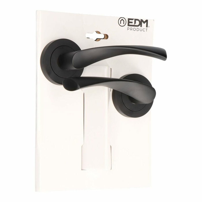 Edm Juego de roseta modelo 707 de aluminio negro ø65 mm