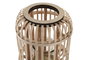 DKD Home Decor Portavelas de Bambú, Metal y Cristal Natural