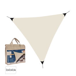 Basics Toldo Vela Triángulo Crema 3,60 x 3,60 x 3,60 m Resistente al Agua UPF 50+